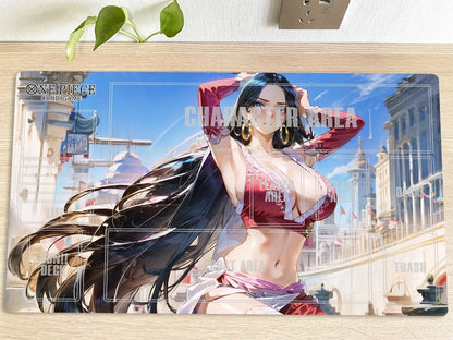 One Piece Girl Boa Hancock Playmat CCG OPCG Play Mat Trading Card Game Mousepad Deskmat
