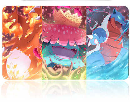 Three colorful illustrations of cartoon characters on a white background with a metal tool above.