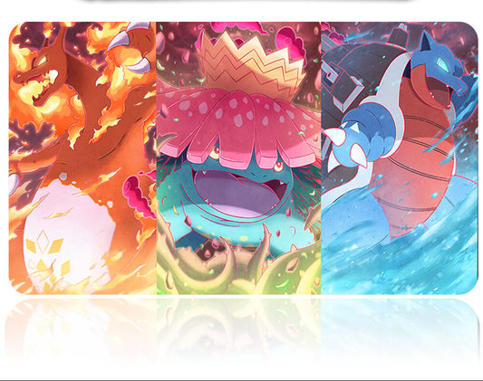 Three colorful illustrations of cartoon characters on a white background with a metal tool above.