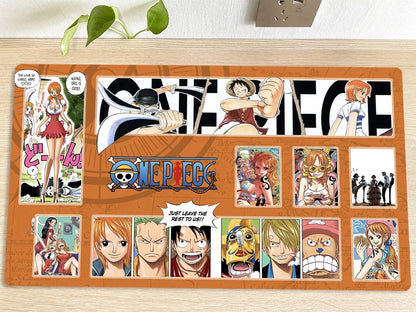 One Piece Straw Hat Pirates Orange Playmat CCG OPCG Mat Trading Card Game Pad Mousepad Deskmat