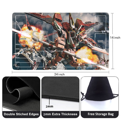 Gundam Playmat Suitable for GCG , includes Storage Bag, 24 x 14 inches (75960)