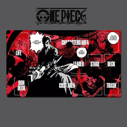 One Piece Roronoa Zoro O-P Table Red Playmat OPCG TCG CCG Mouse Pad Trading Card Game Desk Mat