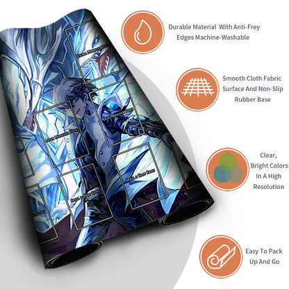 Yugioh Playmat Stitched Edge With Card Zones Yugioh Mouse pad Playmat Stitched Edge of Yugioh TCG