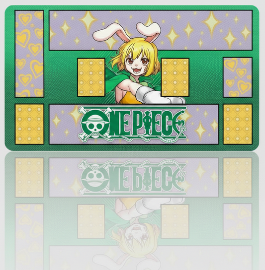 Character from 'One Piece' with bunny ears on a colorful background