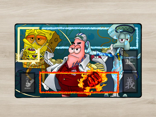 OP One Piece Playmat SpongeBob Admirals TCG Playmat Custom Desk Mat Mousepad